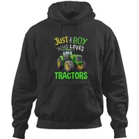 Boy Loves Tractors Green Farm Tractor Trucks Hoodies