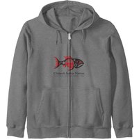 Chinook Indian Nation Tribal Logo Horizontal Dog Spiced Zip Hoodies