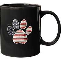 Patriotic Paw Print, American Flag Mugs