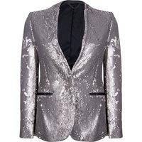 AllSaints Leigh Sequin Blazer Silver Maat: 36 | Blazers Outlet | Dames | Grijs