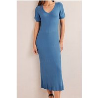 Boden Angled Empire Knitted Dress Porcelain Blue Maat: 10R | Midi Jurken Outlet | Dames | Blauw