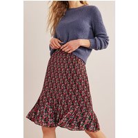Boden Knee Length Plisse Skirt Multi, Abstract Poppy Small Maat: 20 | Midi Rokken Outlet | Dames