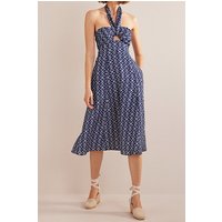 Boden Halterneck Cut Out Midi Dress Prussian Blue, Tranquil Geo Maat: 20R | Midi Jurken Outlet | Dames | Blauw