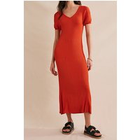 Boden Angled Empire Knitted Dress Kumquat Maat: 12R | Midi Jurken Outlet | Dames