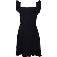 French Connection Frill Bardot Tlrd Dress Short Black Maat: 16 | Mini Jurken Outlet | Dames | Zwart