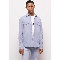 The Kooples Chemise Denim À Rayure Blue Denim Maat: XS | Casual Overhemden Outlet | Heren | Blauw