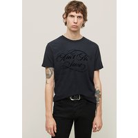 John Varvatos Ss Crew Tee - Aint No Saint Black Maat: XL | T-shirts met Print Outlet | Heren | Zwart