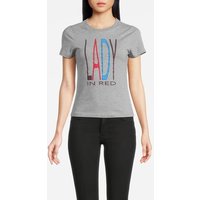 Rich & Royal Slim Fit T-shirt With Print Lady Organic Pebble Grey Maat: XS | Tops Outlet | Dames | Grijs
