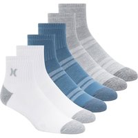 Hurley 6pk Mens 1/2 Terry Qtr Crew White/blue Maat: 8-12 | Sokken Outlet | Heren | Blauw