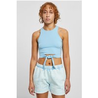 Urban Classics Ladies Cropped Knot Top Balticblue Maat: L | Mouwloze Tops Outlet | Dames | Blauw