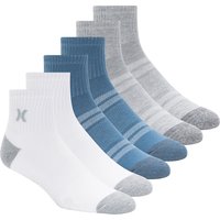 Hurley 6pk Mens 1/2 Terry Qtr Crew White / Grey Maat: 8-12 | Sokken Outlet | Heren | Wit