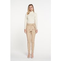 Ibana Paula Stretch Leather Latte Maat: 34 | Leren broeken Outlet | Dames | Beige