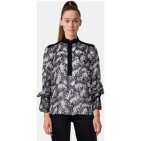 The Kooples Ml Buttoned Top With Ruffle At The Collar Black White Maat: 38 | Blouses Outlet | Dames | Zwart