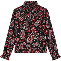 The Kooples Top Evase A Col Smocke Black-red Maat: 40 | Blouses Outlet | Dames | Zwart