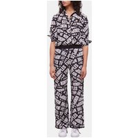 The Kooples Wide Leg Pants With Elasticated Waist Black/white Maat: 38 | Wijde Broeken Outlet | Dames | Zwart