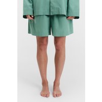 Tekla Unisex Poplin Pyjamas Shorts Vintage Green Maat: XS | Korte Broeken Outlet | Unisex | Groen
