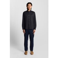 Lyle & Scott Jacquard Interlock Shirt Deep Navy Maat: S | Zakelijke Overhemden Outlet | Heren | Blauw