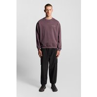 Lyle & Scott Script Brushback Crew Neck Sweatshirt Dusky Maroon Maat: L | Sweaters Outlet | Heren