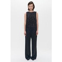 ZENGGI Lurex Sleeveless Top Black Maat: S | Blouses Outlet | Dames | Zwart