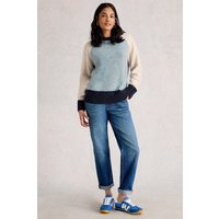 White Stuff Colourblock Nep Jumper Blue Multi Maat: 8 | Sweaters Outlet | Dames | Blauw