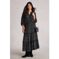 White Stuff Remi Metallic Midi Skirt Black Multi Maat: 14 REGULAR | Midi Rokken Outlet | Dames | Zwart