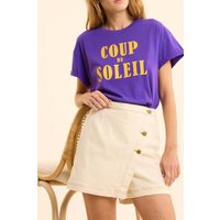 ICode Ecru Denim Skort With Ochre Topstitching Ecru Maat: 44 | Mini Rokken Outlet | Dames | Ecru