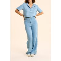 ICode Faded Blue Wide-leg Jeans Bleach Maat: 32 | Flared Jeans Outlet | Dames | Blauw