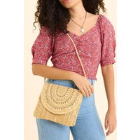 ICode Red Paisley Print Top Carmine Red Maat: L | Blouses Outlet | Dames | Rood