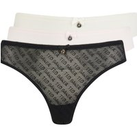 Ted Baker Nelly 3 Pk Lace & Mesh Print Brief Jet Black/icy Pink/ Whisp Maat: L | Slipjes Outlet | Dames | Zwart