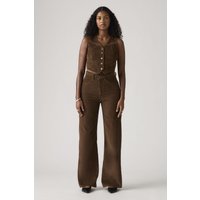 Levi's Ribcage Wide Leg Braided Corduroy Jeans Brown Maat: W32L32 | Wijde Broeken Outlet | Dames | Bruin