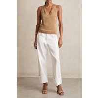 Reiss Metallic Top Gold Maat: L | Mouwloze Tops Outlet | Dames | Goud