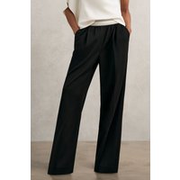 Reiss Waistband Wide Leg Trouser Black Maat: 16R | Pantalons Outlet | Dames | Zwart