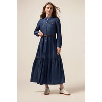 Oltre Tencel Shirt Dress Blue Maat: 42 | Maxi Jurken Outlet | Dames | Blauw