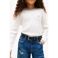Tommy Hilfiger Girls Mini Cable Sweater Ivory Silk Maat: 12 | Truien Outlet | Unisex | Wit