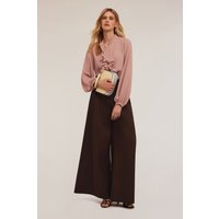 Motivi Cotton Palazzo Trousers Brown Maat: 34 | Cargobroeken Outlet | Dames | Blauw