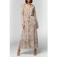 GUESS Marciano By Giselle Ls Long Dress Safari Dream Print Maat: 48 | Maxi Jurken Outlet | Dames | Beige