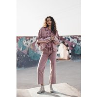 Mikuta The Pink Faded Cropped Straight Jeans Pink Maat: W27 | Straight Broeken Outlet | Dames | Roze