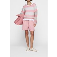 10DAYS Thin Knit Sweater Dark Raspberry/white Grey Melee Maat: XL | Longsleeves Outlet | Dames | Grijs