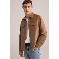 We Fashion Overshirt Light Brown Maat: L | Casual Overhemden Outlet | Heren | Bruin
