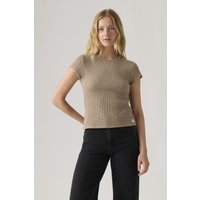 Levi's Dry Goods Waffle Cap-sleeve Tee Maat: L | Tops Outlet | Dames | Beige