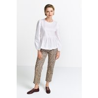 Rich & Royal Cotton Blouse With Peplum Sustainable White Maat: 36 | Longsleeves Outlet | Dames | Wit