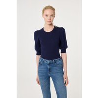 Fabienne Chapot Molly Short Sleeve Pullover After Midnight Blue Maat: M | Longsleeves Outlet | Dames | Blauw