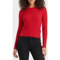 Tommy Hilfiger Cotton Cable Mid Crew Neck Primary Red Maat: L | Sweaters Outlet | Dames | Rood