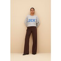 By-Bar Bibi Lucky Sparkle Sweater Grey Melee Maat: L | Sweaters Outlet | Dames | Grijs