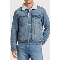 Calvin Klein 90s Sherpa Trucker Jacket Tinted Thundra Maat: M | Spijkerjassen Outlet | Heren | Blauw