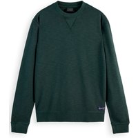 Scotch & Soda Garment Dye Structured Sweatshirt Amsterdam Green Maat: S | Sweaters Outlet | Heren | Groen
