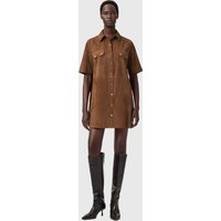 AllSaints Rock Suede Dress Sugar Brown Maat: 10 | Blousejurken Outlet | Dames | Bruin
