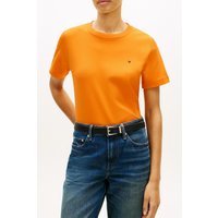 Tommy Hilfiger Boxy Interlock Ss T-shirt Orange Flash Maat: XL | Tops Outlet | Dames | Oranje
