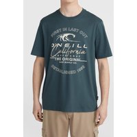 O'Neill Cali Wave T-shirt Alma Steel Maat: XL | T-shirts met Print Outlet | Heren | Blauw