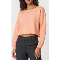 10DAYS Cropped Boatneck Sweater Peach Maat: XL | Longsleeves Outlet | Dames | Oranje